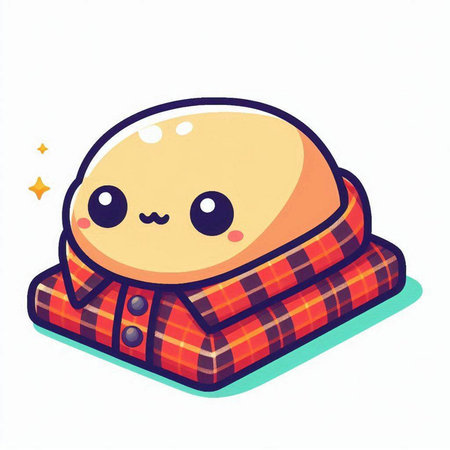 Cute cartoon penguin in a plaid shirt. Vector illustrationのイラスト素材