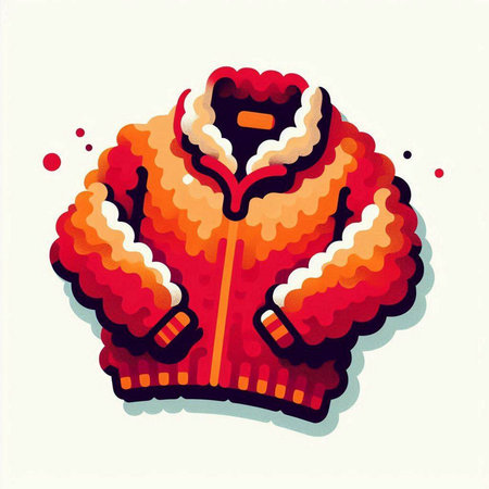 Vector illustration of winter jacket. Isolated on a white background.のイラスト素材