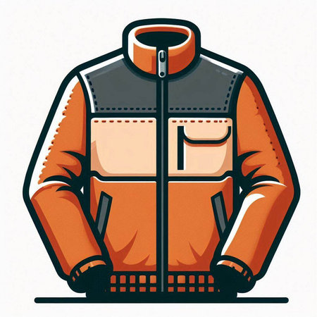 Men's winter jacket. Vector illustration isolated on a white background.のイラスト素材