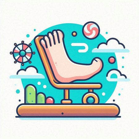 Vector illustration of a skateboard in the sea. Line art design.のイラスト素材