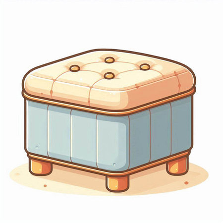 Illustration of a cartoon pouf isolated on a white background.のイラスト素材