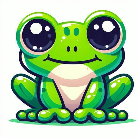 Frog on a white background. Vector illustration of a frog.のイラスト素材
