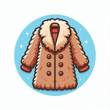 Vector illustration of a fur coat with a collar on a white backgroundのイラスト素材