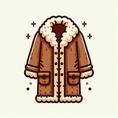 Vector illustration of a fur coat on a white background. Winter clothing.のイラスト素材