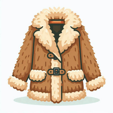 Vector illustration of a fur coat on a white background. Cartoon style.のイラスト素材