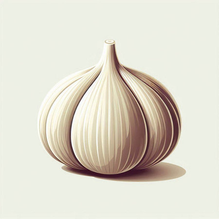 Garlic. Vector illustration. Isolated on a white background.のイラスト素材