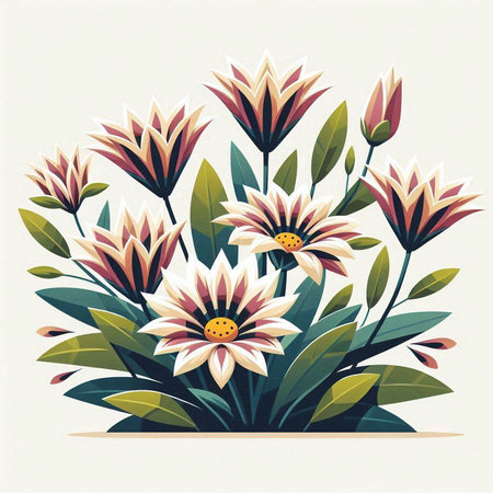 Beautiful flowers. Vector illustration in retro style. Vintage style.のイラスト素材
