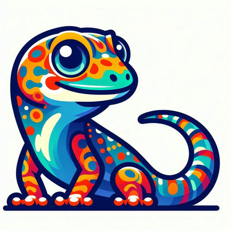 colorful chameleon isolated on a white background. vector illustrationのイラスト素材