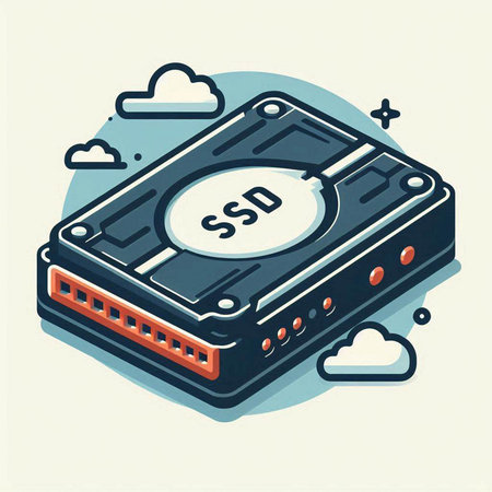 HDD and cloud storage, vector illustration in flat design style.のイラスト素材