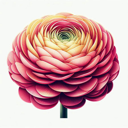 Colorful dahlia flower isolated on white background. Vector illustration.のイラスト素材