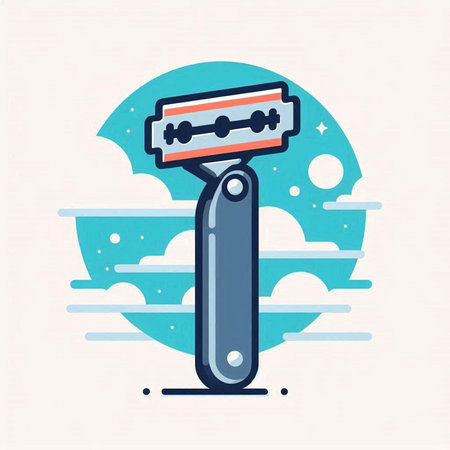 Razor blade for shaving. Flat style. Vector illustration. EPS 10のイラスト素材