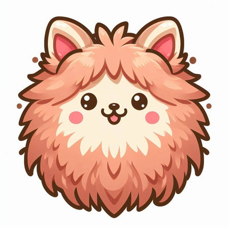Cute little alpaca. Vector illustration on white background.のイラスト素材