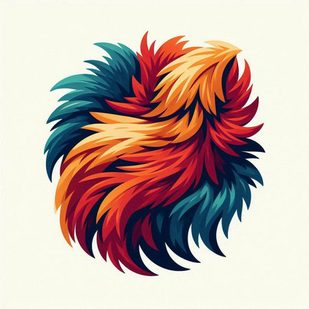 Colorful abstract rooster. Vector illustration of a rooster.のイラスト素材
