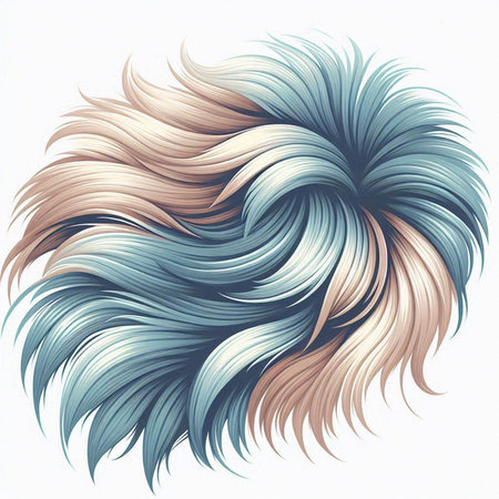 Vector illustration of the hair of a beautiful woman in a wig.のイラスト素材