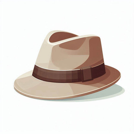 Illustration of a brown hat on a white background. Vector illustrationのイラスト素材