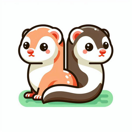 Cute chipmunk cartoon vector illustration. Isolated on white background.のイラスト素材