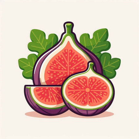 Figs fruit vector illustration. Isolated on white background. Vector illustration.のイラスト素材