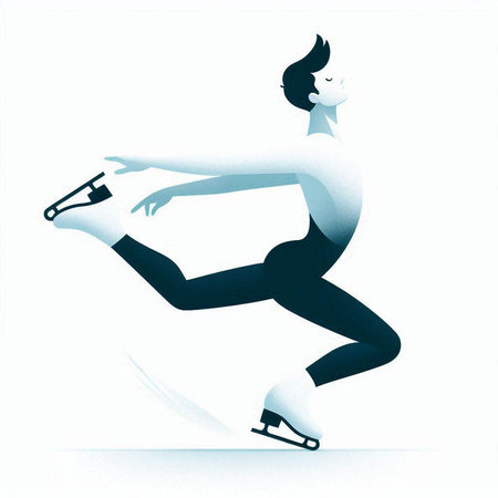 Figure skating sport abstract vector illustration, man figure skater figure skatingのイラスト素材