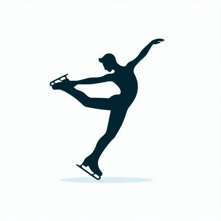 Figure skating. Silhouette of figure skater. Vector illustration.のイラスト素材