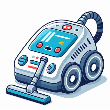 Vacuum cleaner isolated on a white background. Vector illustration.のイラスト素材