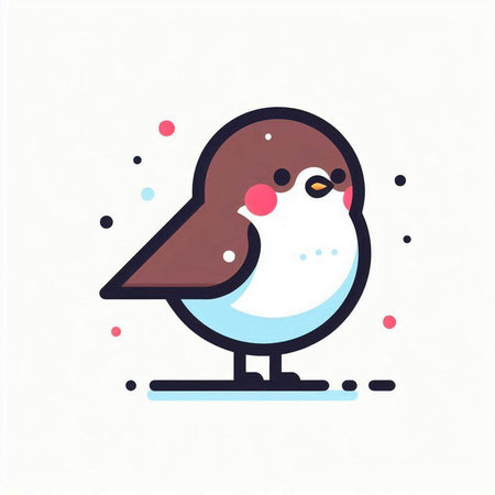 Cute bird icon in flat style. Vector illustration isolated on white background.のイラスト素材