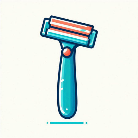 Shaving razor icon in flat style isolated on white background. Vector illustration.のイラスト素材
