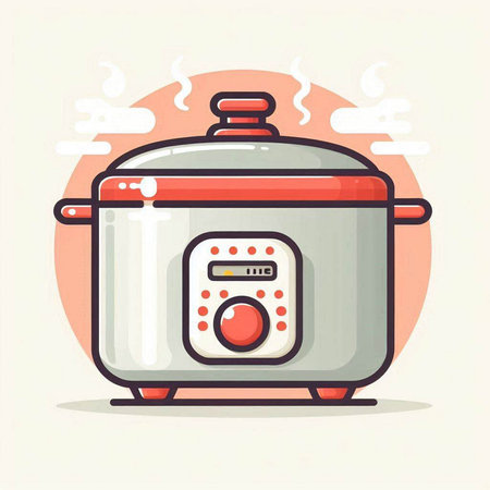 Vector illustration of a cooking pot. Modern flat style design icon.のイラスト素材