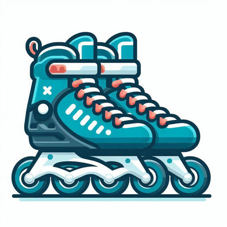 Roller skates icon. Vector illustration isolated on white background.のイラスト素材