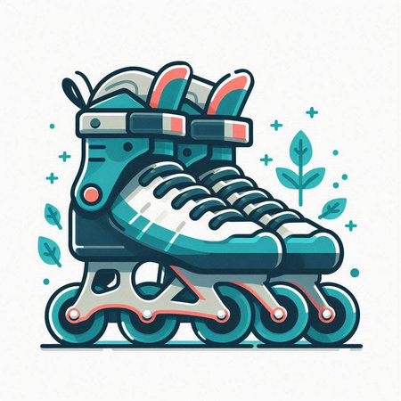 Roller skates icon, vector illustration. Flat design style.のイラスト素材
