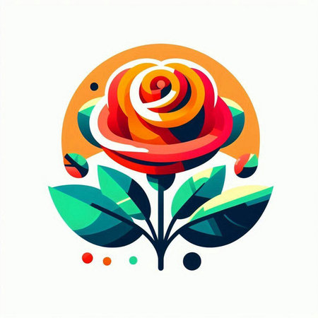 Flower icon. Vector illustration of a rose on a white background.のイラスト素材