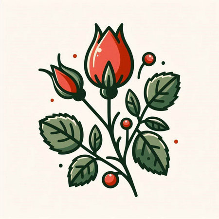 Hand drawn rose flower. Vector illustration in doodle style.のイラスト素材