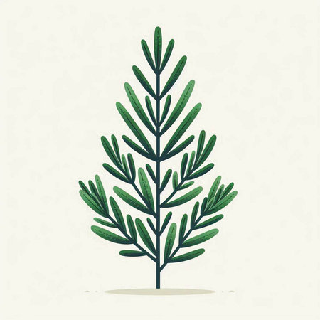 Pine tree isolated on white background. Hand drawn vector illustration.のイラスト素材