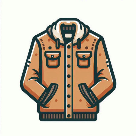 Hooded jacket isolated on white background. Cartoon style vector illustration.のイラスト素材