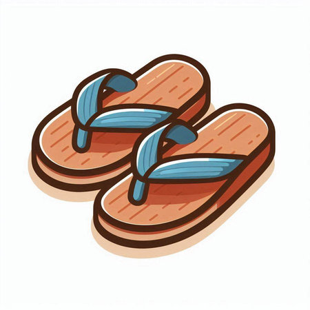 Flip flops isolated on a white background. Vector illustration.のイラスト素材