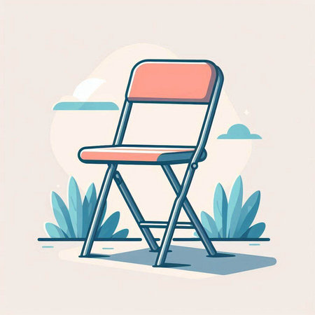 Illustration of beach chair in flat style. Vector illustration of beach chair.のイラスト素材