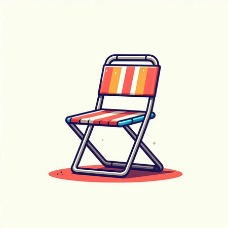 Illustration of a director's chair on a light background. Vector illustrationのイラスト素材