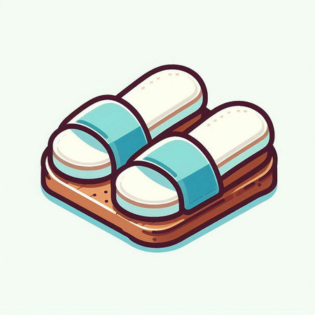 Sushi roll, japanese food vector illustration in cartoon styleのイラスト素材