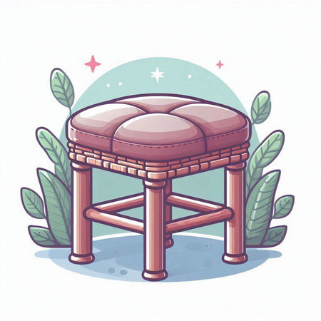Illustration of a stool in a flat style. Vector illustration.のイラスト素材