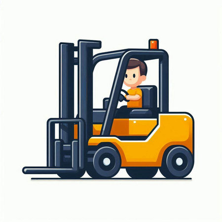Forklift loader. Vector illustration of a forklift loader.のイラスト素材