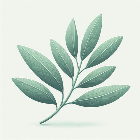 Leaves of a plant on a white background. Vector illustration.のイラスト素材