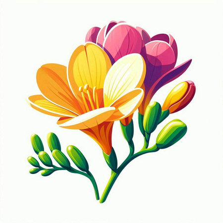 vector illustration of a bouquet of flowers on a white background.のイラスト素材