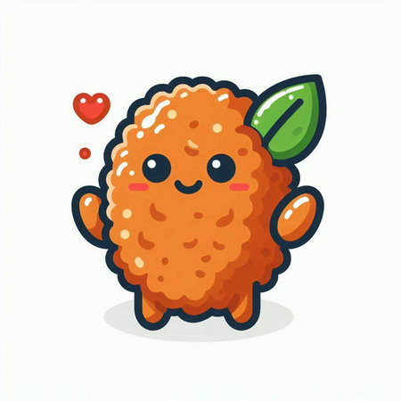 Cute kawaii kawaii croquettes, vector illustrationのイラスト素材