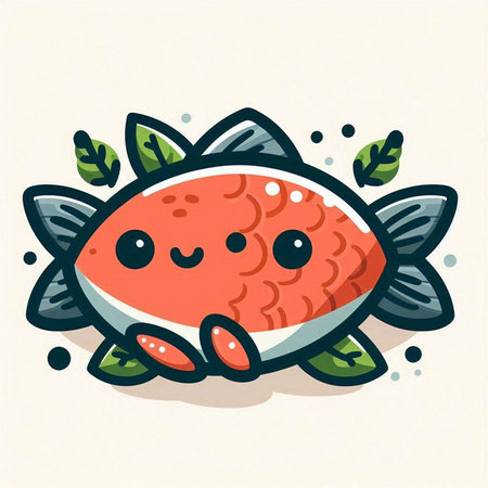 Cute kawaii kawaii fish. Vector illustration.のイラスト素材