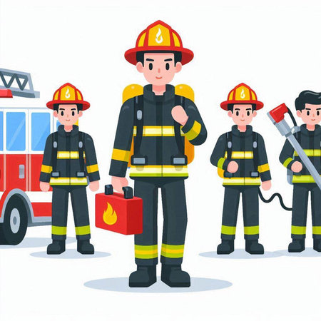 Fireman, fireman, firefighter, fireman vector illustration.のイラスト素材