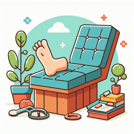 Relaxing at home. Comfortable chair. Vector illustration.のイラスト素材