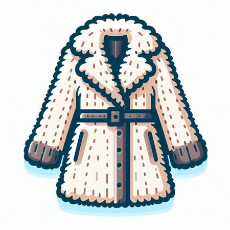 Fur coat. Isolated on a white background. Vector illustration.のイラスト素材