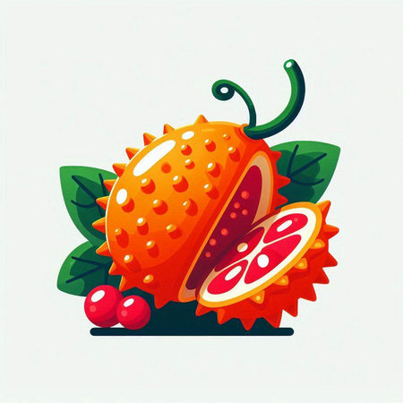 vector illustration of a bitter melon on a white background.のイラスト素材