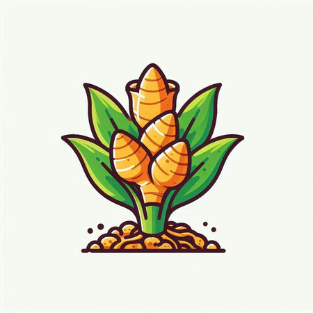 Ginger root. Hand drawn vector illustration. Isolated on white background.のイラスト素材