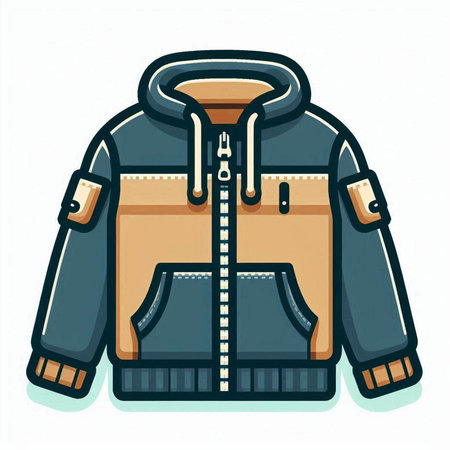Vector illustration of winter jacket. Isolated on a white background.のイラスト素材