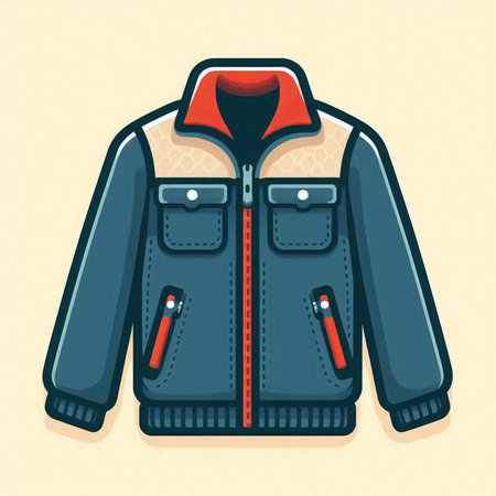 Winter jacket. Vector illustration of a winter jacket with a hood.のイラスト素材